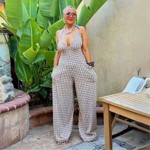 Checkered Halter Jumpsuit